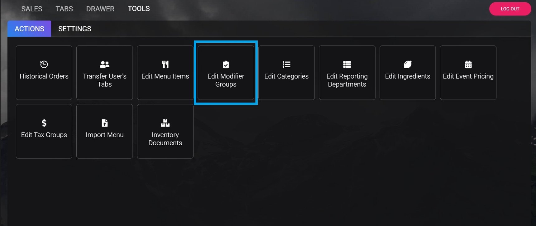 Modify Items Adding/Editing Menu Item Modifiers